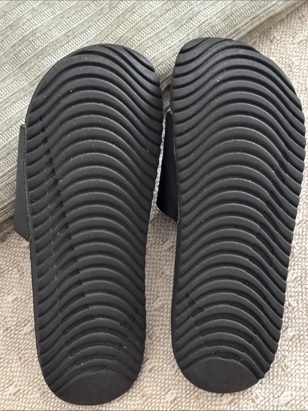 Nike Black Slides with White Swoosh - Kids
